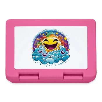 Laughing sun in colorful clouds - Lunchbox - pink - Front