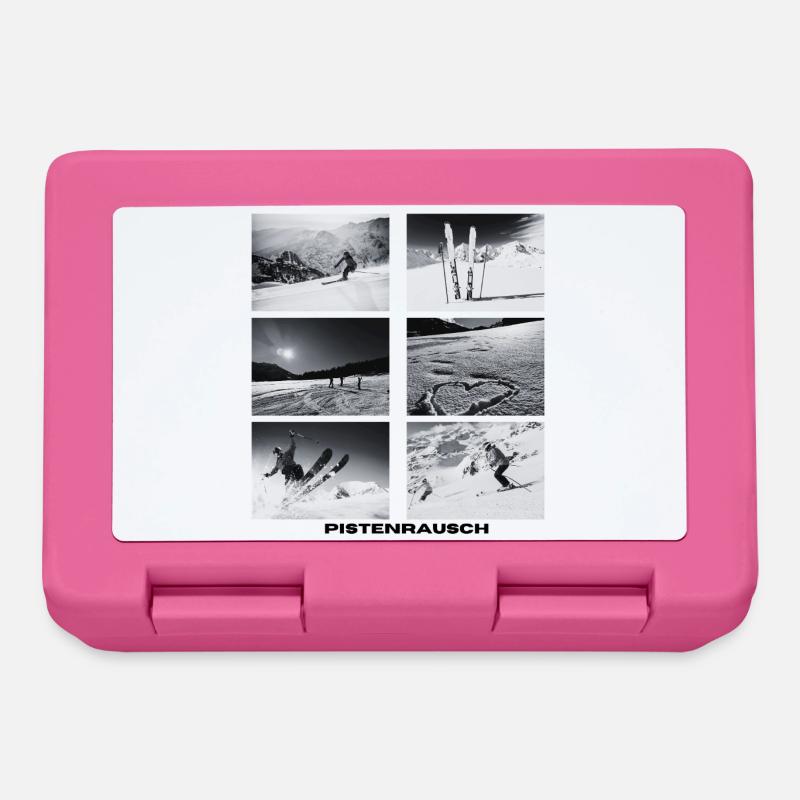 Pistenrausch Collage BW - Brotdose - Pink