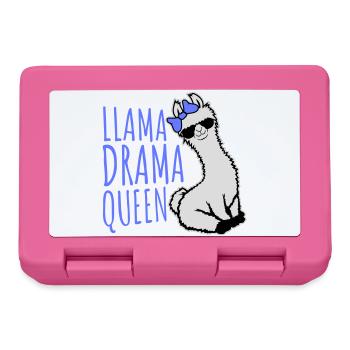 Lama Drama Queen Lunettes de soleil cool assises drôle - Boîte à goûter - rose - Devant