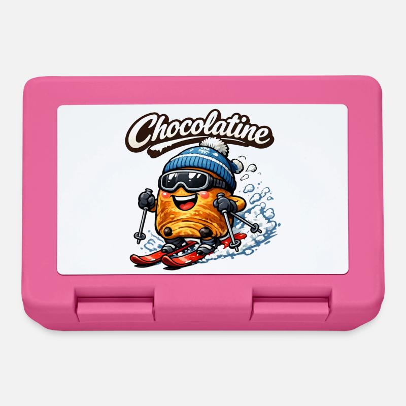Chocolatine ski - Boîte à goûter - rose