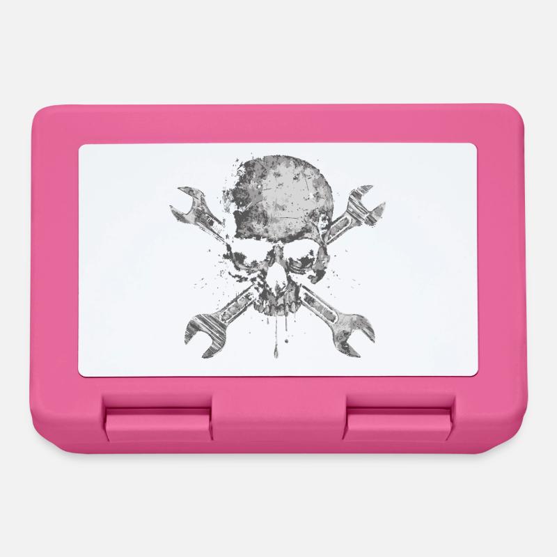 Grunge Skull with Tools - Lunchbox - pink