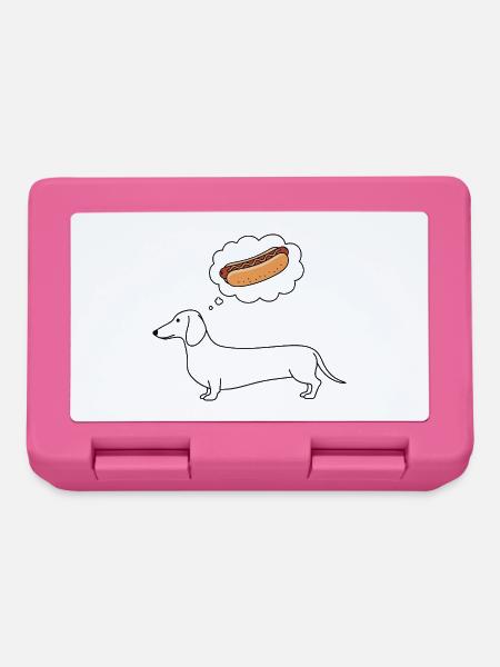 Dackel denkt Hotdog - Brotdose - Pink