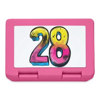 28 Number Colorful - Lunchbox - pink - Front
