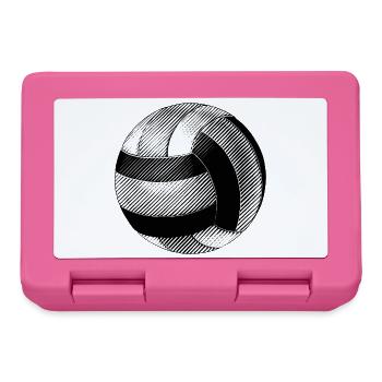 Volleyball Noir et Blanc Dessin - Boîte à goûter - rose - Devant