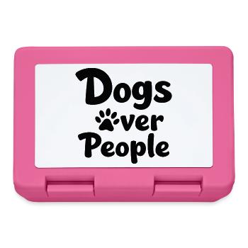Dogs over People Dog Paw Statement Saying - Lunchbox - pink - Front