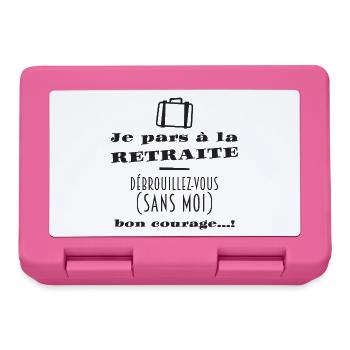 Bientôt la Retraite (texte noir) - Boîte à goûter - rose - Devant