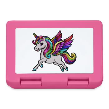 Colorful Winged Unicorn - Lunchbox - pink - Front