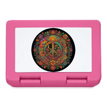 Paix, Amour, Nature, Hippie. - Boîte à goûter - rose - Devant