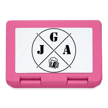 JGA Bier (Junggesellenabschied Kreis Symbol Black) - Brotdose - Pink - Vorne