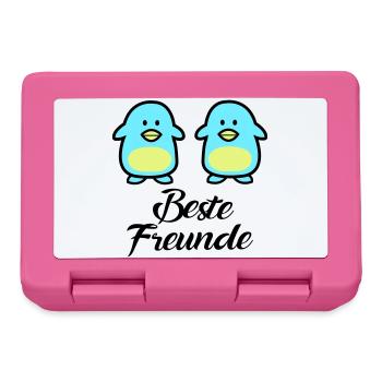 Pinguine Beste Freunde - Brotdose - Pink - Vorne