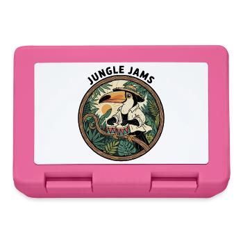 Toucan Jungle jammet Bongo-Schlagzeuger Retro - Brotdose - Pink - Vorne