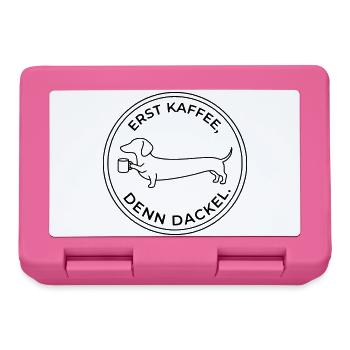 erst kaffee denn dackel - Brotdose - Pink - Vorne