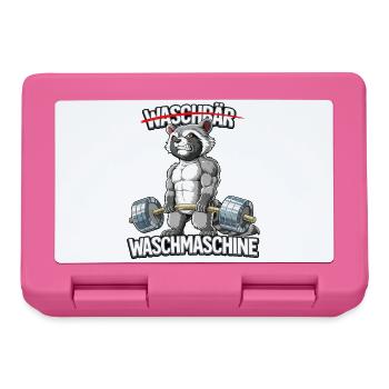 Waschbär Waschmaschine - Brotdose - Pink - Vorne