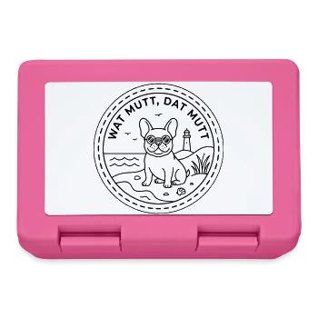 Wat mutt dat mutt Französische Bulldogge am Meer - Brotdose - Pink - Vorne
