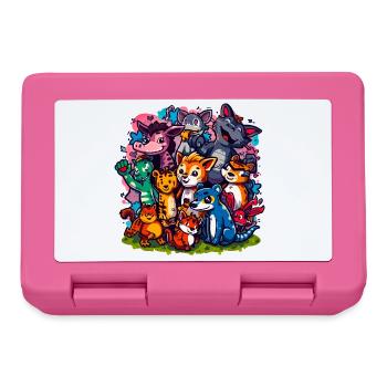 Animals Group Cartoon Colors - Lunchbox - pink - Front