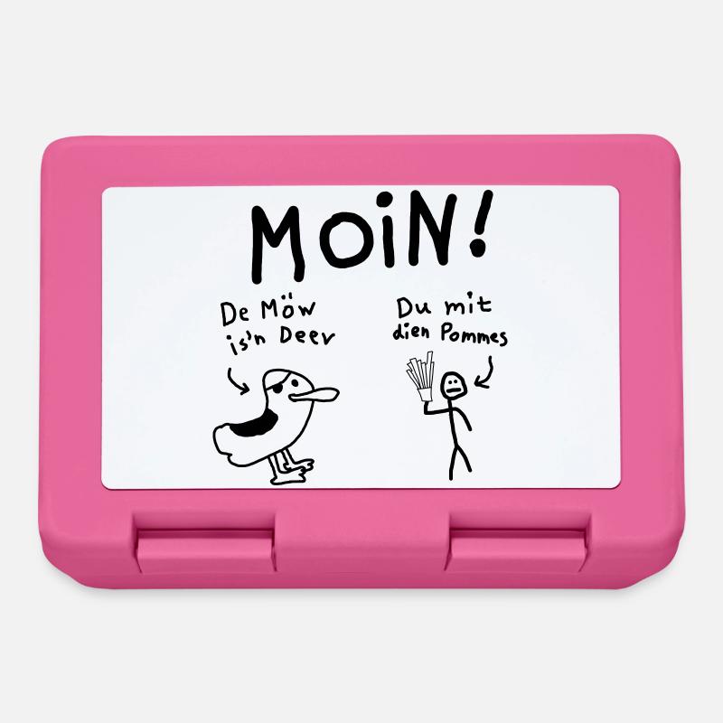 Moin Möwe Pommesdieb Lustig - Brotdose - Pink