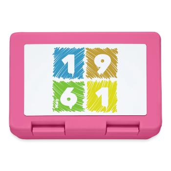 65. Geburtstag Farbige Patches since 05/1961 - Brotdose - Pink - Vorne