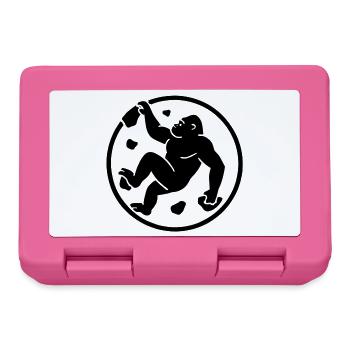 Gorilla Bouldern: Minimalist Badge Logo - Brotdose - Pink - Vorne