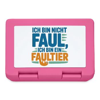 Ich bin nicht faul, ich bin ein Faultier - Brotdose - Pink - Vorne