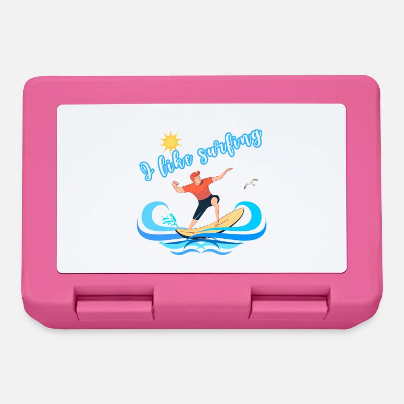 J’aime le surf – Design de plage d’été - Boîte à goûter - rose