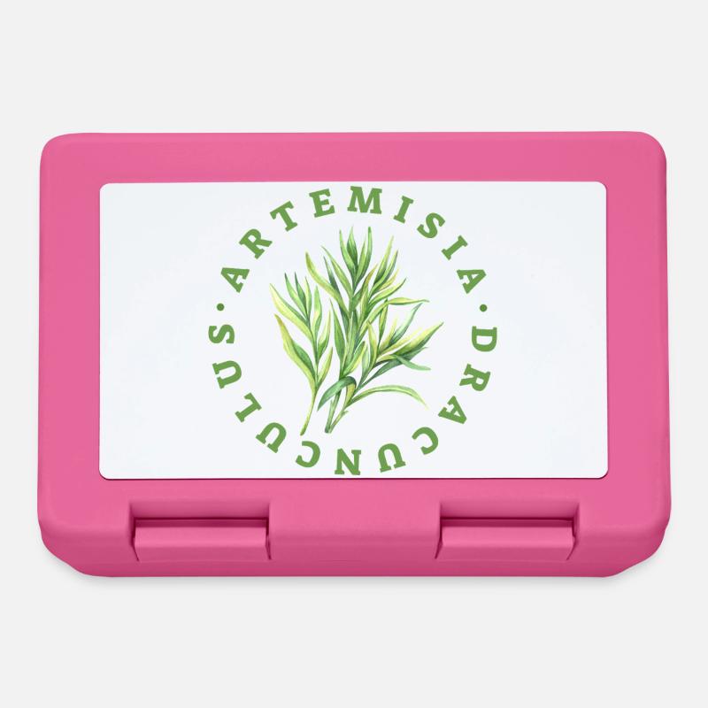 Artemisia Dracunculus Leaf Emblem - Lunchbox - pink