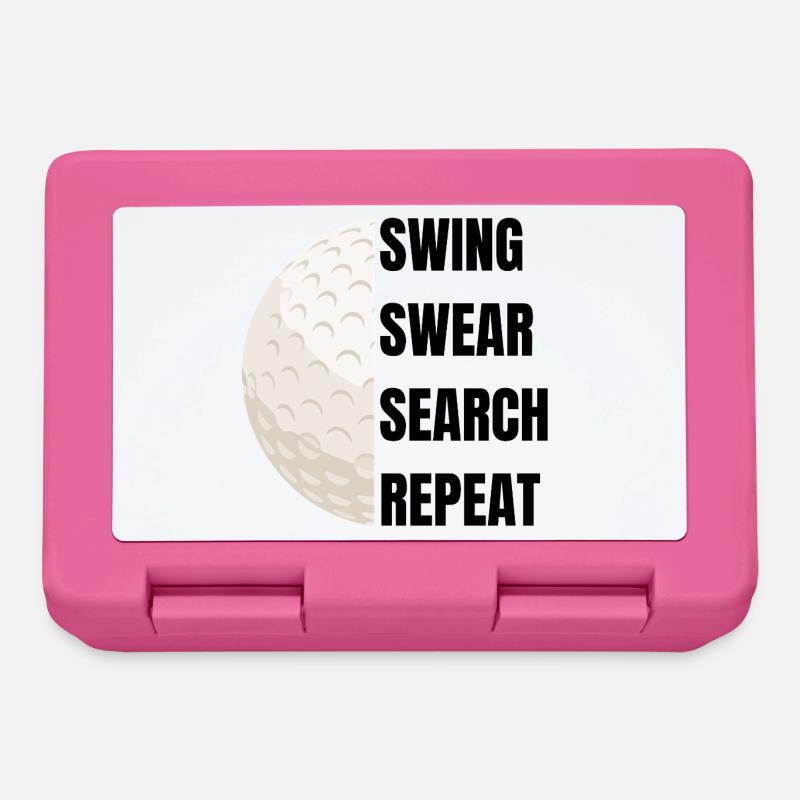 Swing Swear Search Repeat - Golfslogan - Brotdose - Pink