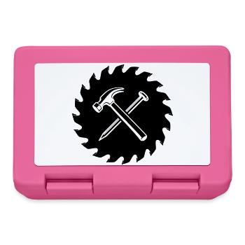Schreiner Sägeblatt Hammer Nagel Logo - Brotdose - Pink - Vorne