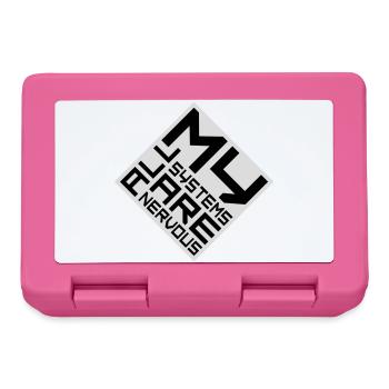 Tous mes systèmes sont nerveux, peur drôle, logo de nerd - Boîte à goûter - rose - Devant