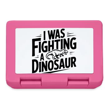 I Was Fighting a Dinosaur - Lunchbox - pink - Front