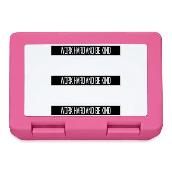 Work Hard And Be Kind Inspirierend Fleiß Güte Logo - Brotdose - Pink - Vorne