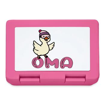 Ski Oma - Gans - Brotdose - Pink - Vorne
