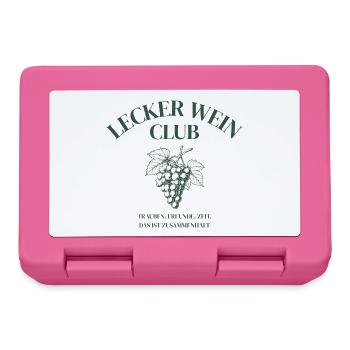 Lecker Wein Club Weinliebhaber Design Geschenk - Brotdose - Pink - Vorne
