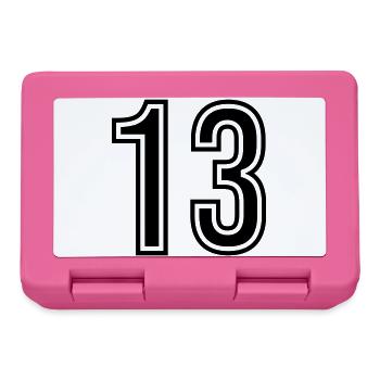 Symbole numérique 13 - Boîte à goûter - rose - Devant
