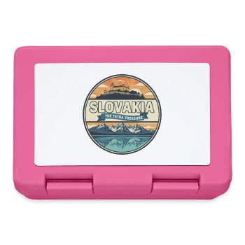 Retro Slovakia High Tatras Badge - Lunchbox - pink - Front