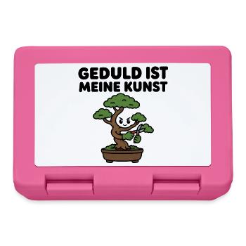 Bonsai-Baum – Geduld ist meine Kunst – Zen Design - Brotdose - Pink - Vorne
