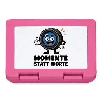 Des moments au lieu des mots – lentille comique avec pouce - Boîte à goûter - rose - Devant