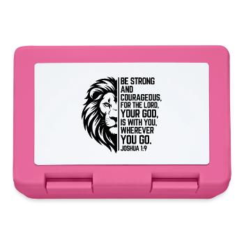 Be Strong - Joshua 1:9 - Leo Christian Style - Lunchbox - pink - Front