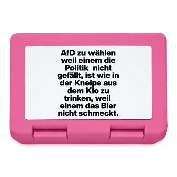 AFD WÄHLEN IST EKELIG, SCHWARZ, NO NZS NO AFD - Brotdose - Pink - Vorne