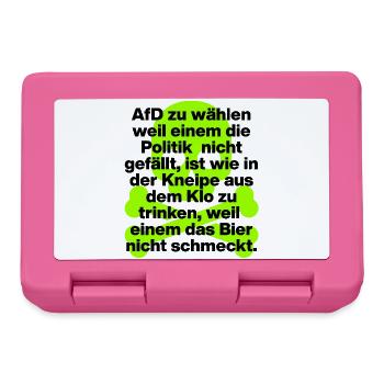AFD WÄHLEN IST EKELIG, SKULL GRÜN, NO NZS NO AFD - Brotdose - Pink - Vorne