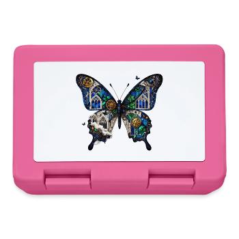 Steampunk Cathedral Butterfly - Lunchbox - pink - Front