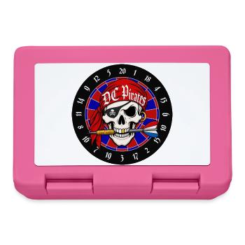 Crâne Pirate sur Dartboard - Boîte à goûter - rose - Devant