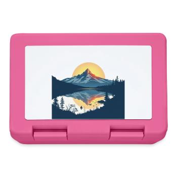 Mountain Lake Sunset Reflection - Lunchbox - pink - Front