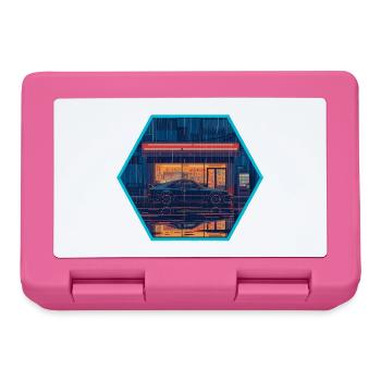Retro 80er JDM Hatchback Neon Konbini Hex Emblem - Brotdose - Pink - Vorne