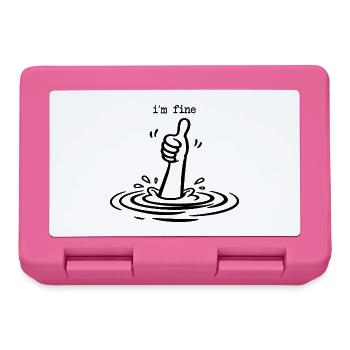 Je vais bien, drôle, pouce levé Pouce en l’air Noir Un t-shirt d’humour noir - Boîte à goûter - rose - Devant