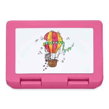Ballon en forme de cœur : Souris dans le panier - Boîte à goûter - rose - Devant