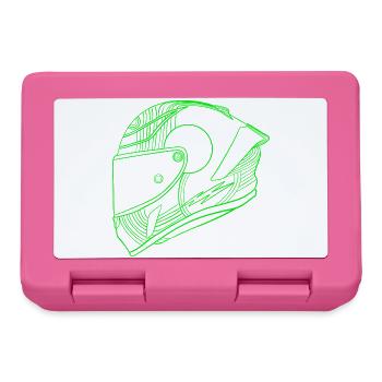Neon Green Helmet - Visor - Lunchbox - pink - Front
