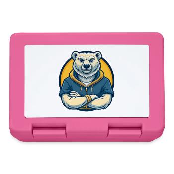 Polar Bear Kawaii Maskottchen-Cartoon-Clipart-Logo - Brotdose - Pink - Vorne