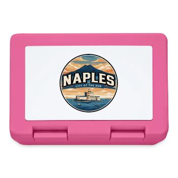 Retro Neapel Vesuv-Abzeichen - Brotdose - Pink - Vorne