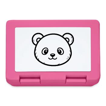 Croquis de panda mignon – Motif d’animal duveteux - Boîte à goûter - rose - Devant