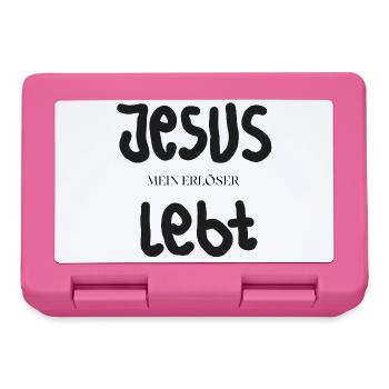 Jesus lebt – Mein Erlöser - Brotdose - Pink - Vorne